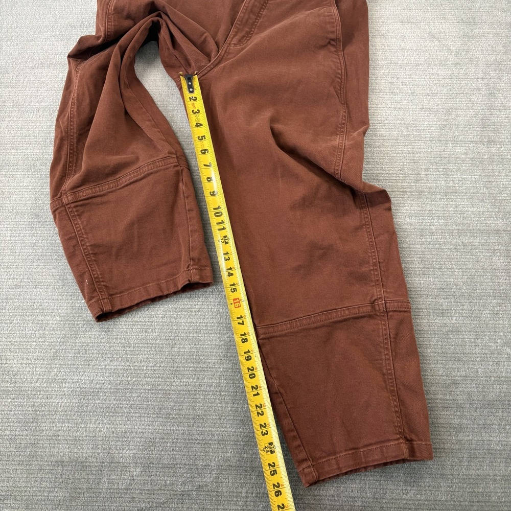 Everlane Pants Women 10 Brown Barrel Leg Utility High Rise Cotton Casual Stretch - Picture 6 of 10